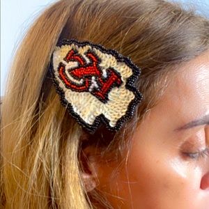 Kansas City Chiefs beaded and sequined hair clip